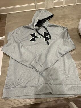 Under Armour Light Gray Hoodie with Black Logo